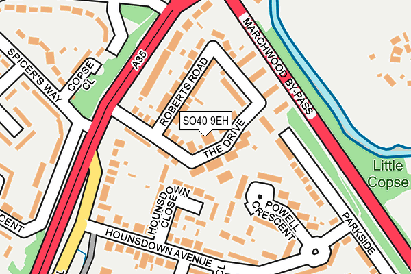 SO40 9EH map - OS OpenMap – Local (Ordnance Survey)