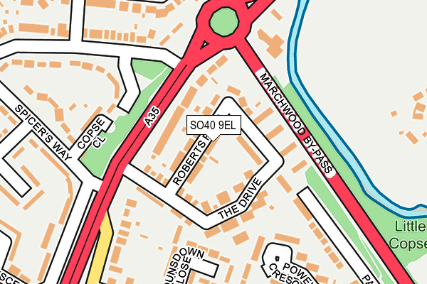 SO40 9EL map - OS OpenMap – Local (Ordnance Survey)