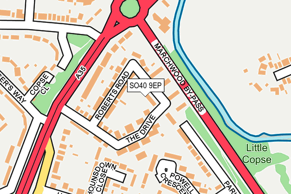 SO40 9EP map - OS OpenMap – Local (Ordnance Survey)
