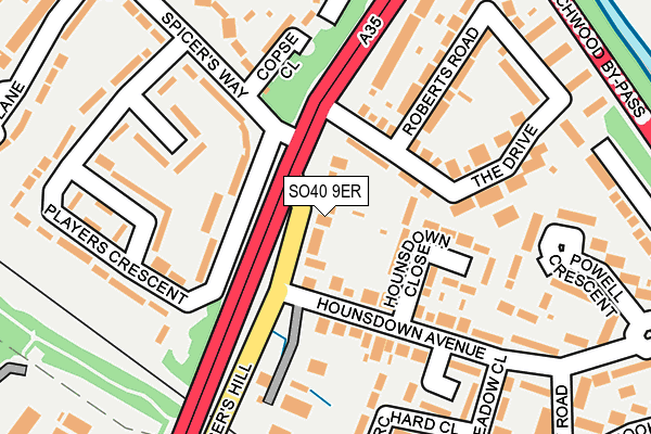 SO40 9ER map - OS OpenMap – Local (Ordnance Survey)