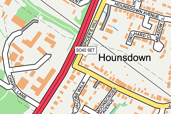 SO40 9ET map - OS OpenMap – Local (Ordnance Survey)