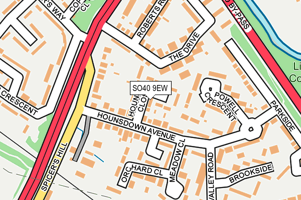 SO40 9EW map - OS OpenMap – Local (Ordnance Survey)