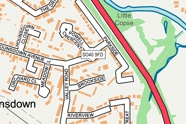 SO40 9FD map - OS OpenMap – Local (Ordnance Survey)