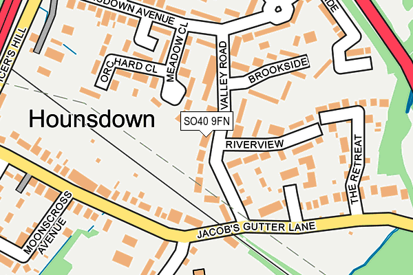 SO40 9FN map - OS OpenMap – Local (Ordnance Survey)