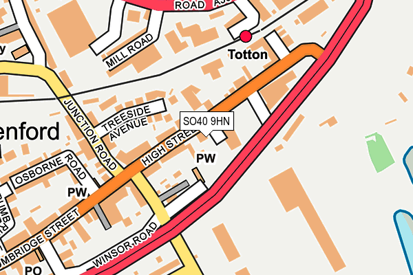 SO40 9HN map - OS OpenMap – Local (Ordnance Survey)