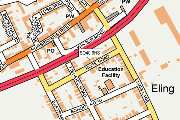 SO40 9HS map - OS OpenMap – Local (Ordnance Survey)