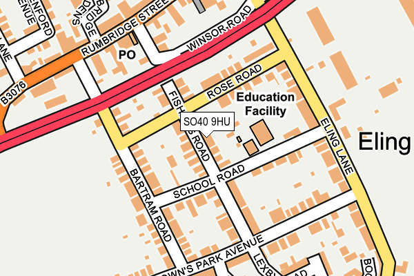 SO40 9HU map - OS OpenMap – Local (Ordnance Survey)