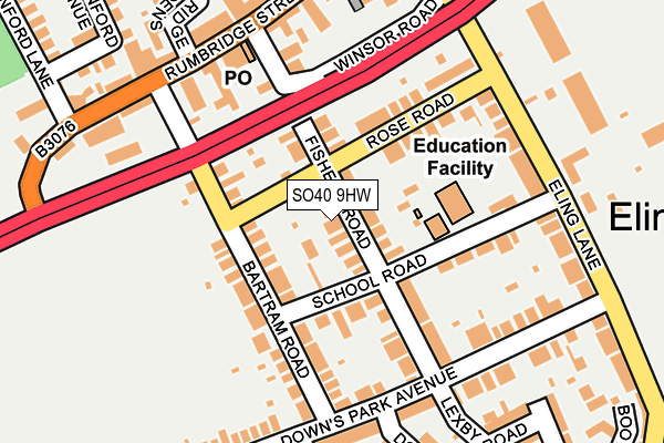 SO40 9HW map - OS OpenMap – Local (Ordnance Survey)