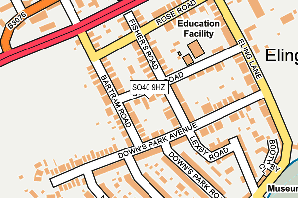SO40 9HZ map - OS OpenMap – Local (Ordnance Survey)