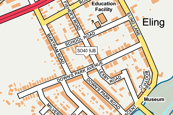SO40 9JB map - OS OpenMap – Local (Ordnance Survey)