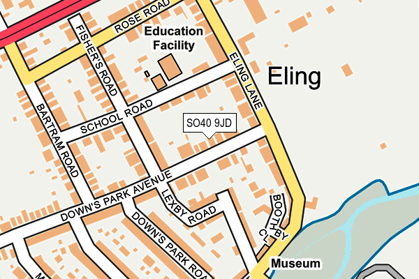 SO40 9JD map - OS OpenMap – Local (Ordnance Survey)