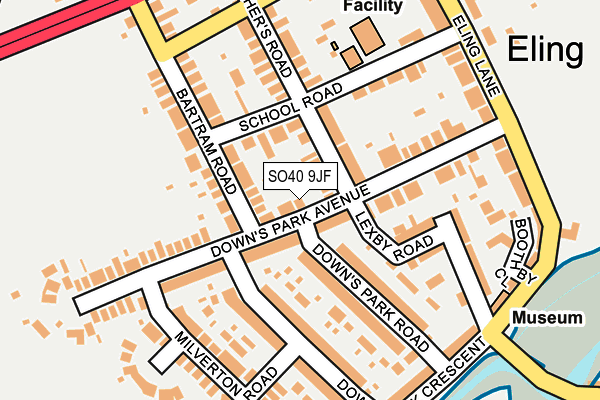 SO40 9JF map - OS OpenMap – Local (Ordnance Survey)