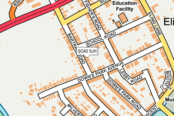 SO40 9JH map - OS OpenMap – Local (Ordnance Survey)