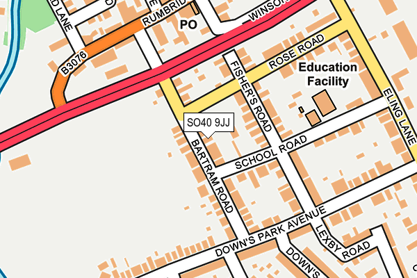 SO40 9JJ map - OS OpenMap – Local (Ordnance Survey)