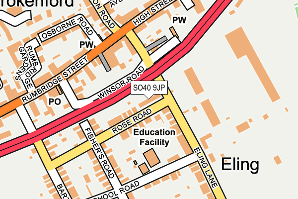 SO40 9JP map - OS OpenMap – Local (Ordnance Survey)