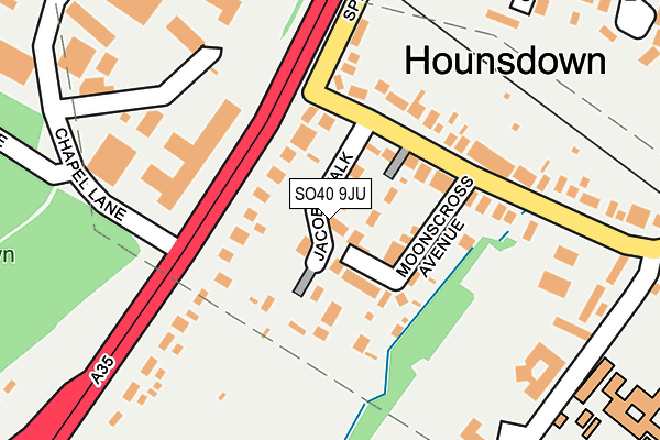 SO40 9JU map - OS OpenMap – Local (Ordnance Survey)