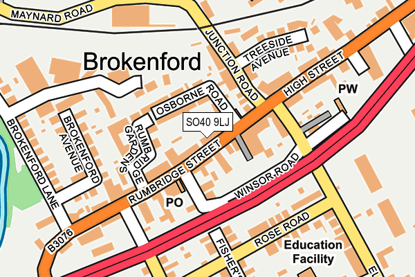 SO40 9LJ map - OS OpenMap – Local (Ordnance Survey)