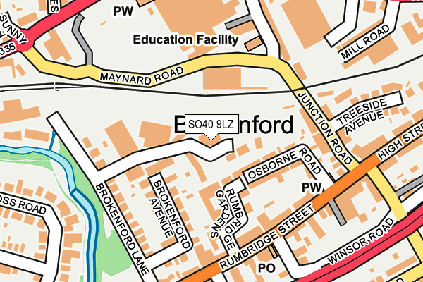 SO40 9LZ map - OS OpenMap – Local (Ordnance Survey)