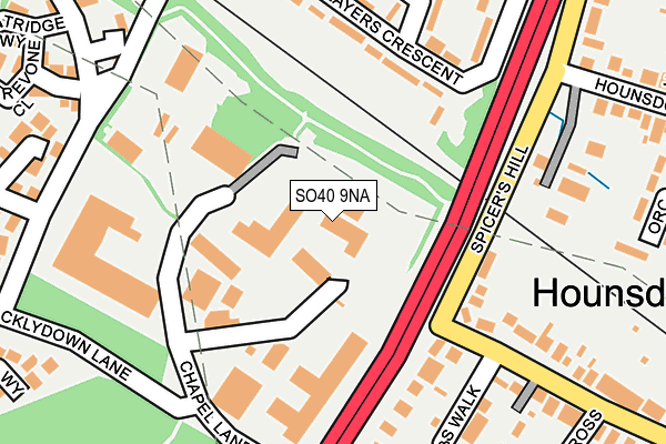 SO40 9NA map - OS OpenMap – Local (Ordnance Survey)