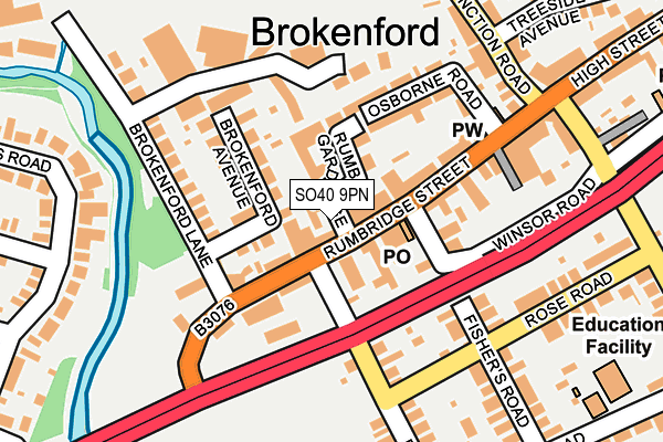 SO40 9PN map - OS OpenMap – Local (Ordnance Survey)