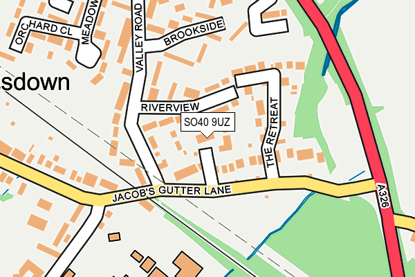 SO40 9UZ map - OS OpenMap – Local (Ordnance Survey)