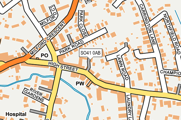 SO41 0AB map - OS OpenMap – Local (Ordnance Survey)