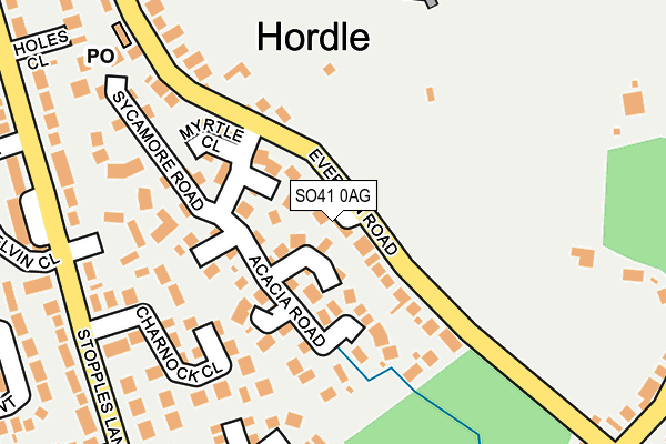 SO41 0AG map - OS OpenMap – Local (Ordnance Survey)