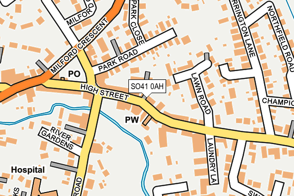 SO41 0AH map - OS OpenMap – Local (Ordnance Survey)