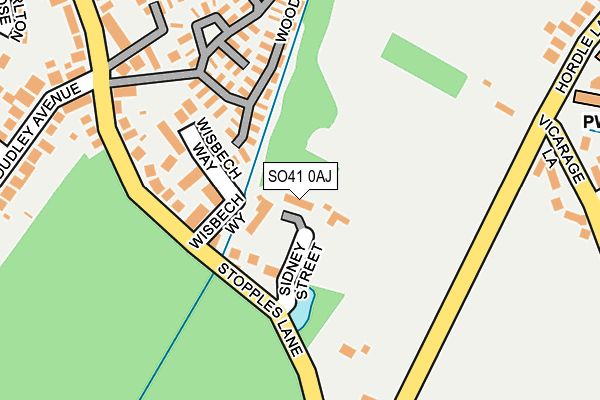 SO41 0AJ map - OS OpenMap – Local (Ordnance Survey)