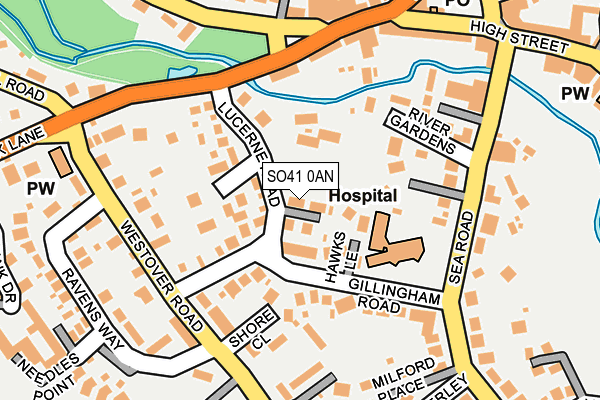 SO41 0AN map - OS OpenMap – Local (Ordnance Survey)