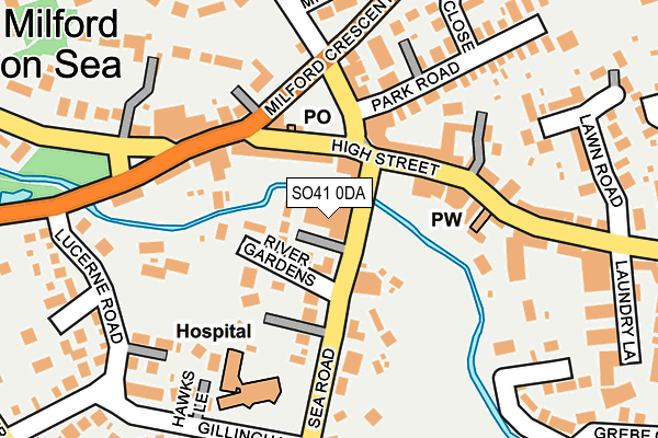 SO41 0DA map - OS OpenMap – Local (Ordnance Survey)