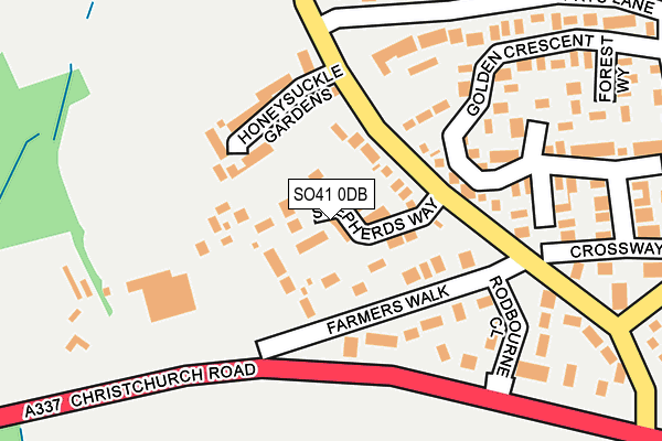 SO41 0DB map - OS OpenMap – Local (Ordnance Survey)