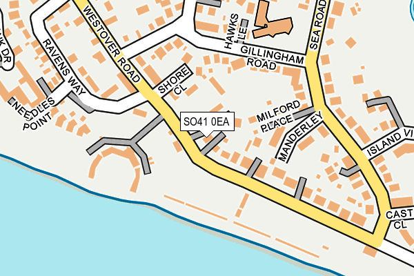 SO41 0EA map - OS OpenMap – Local (Ordnance Survey)