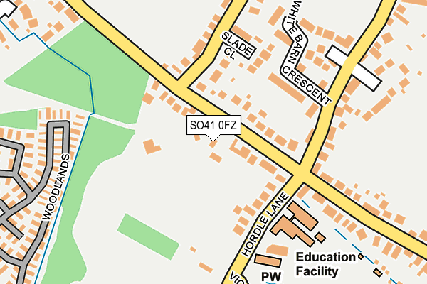 SO41 0FZ map - OS OpenMap – Local (Ordnance Survey)