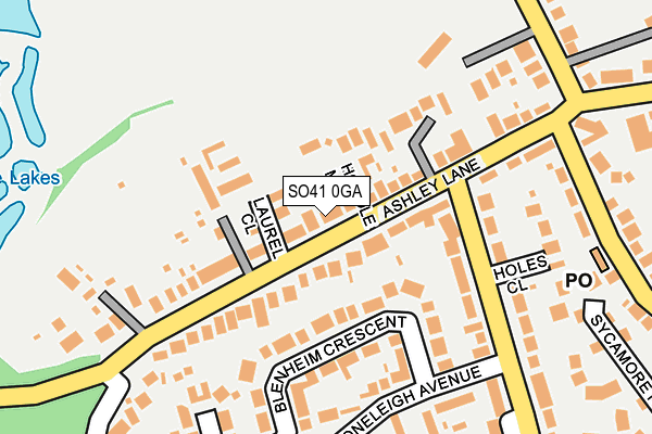 SO41 0GA map - OS OpenMap – Local (Ordnance Survey)