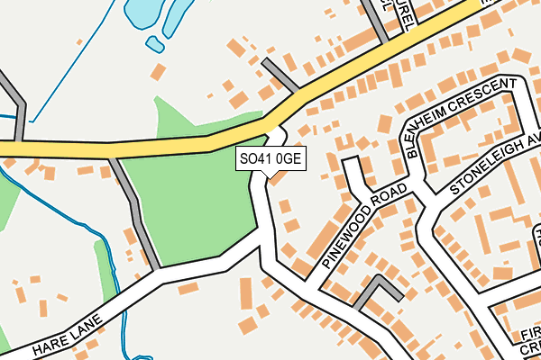 SO41 0GE map - OS OpenMap – Local (Ordnance Survey)