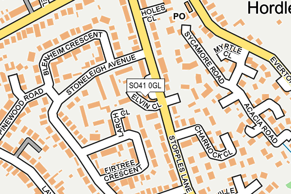 SO41 0GL map - OS OpenMap – Local (Ordnance Survey)