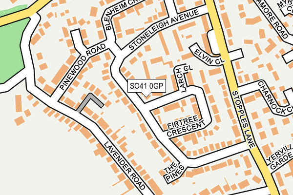 SO41 0GP map - OS OpenMap – Local (Ordnance Survey)