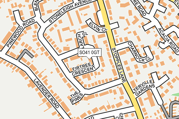 SO41 0GT map - OS OpenMap – Local (Ordnance Survey)