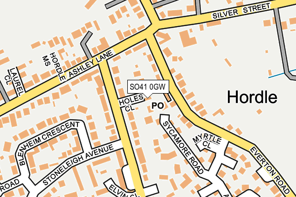 SO41 0GW map - OS OpenMap – Local (Ordnance Survey)