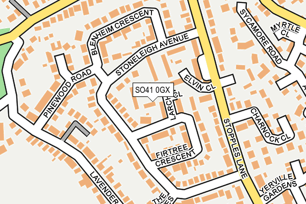 SO41 0GX map - OS OpenMap – Local (Ordnance Survey)