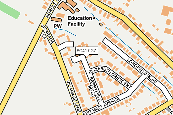 SO41 0GZ map - OS OpenMap – Local (Ordnance Survey)