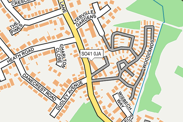 SO41 0JA map - OS OpenMap – Local (Ordnance Survey)
