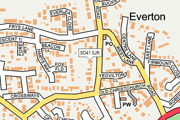 SO41 0JR map - OS OpenMap – Local (Ordnance Survey)