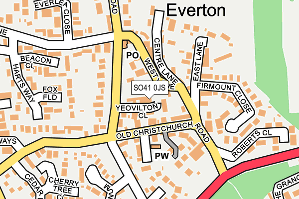 SO41 0JS map - OS OpenMap – Local (Ordnance Survey)