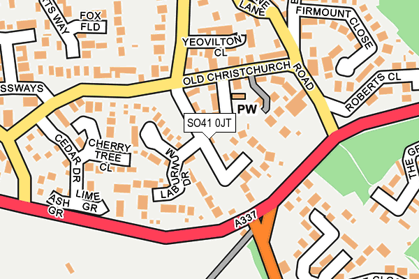 SO41 0JT map - OS OpenMap – Local (Ordnance Survey)