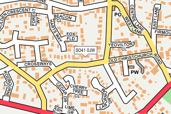 SO41 0JW map - OS OpenMap – Local (Ordnance Survey)