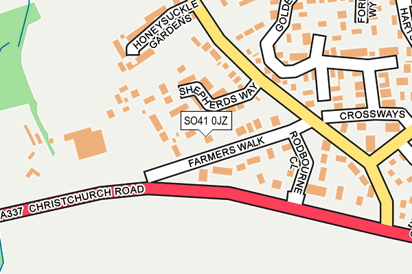 SO41 0JZ map - OS OpenMap – Local (Ordnance Survey)