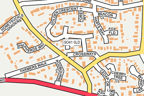 SO41 0LD map - OS OpenMap – Local (Ordnance Survey)