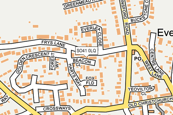 SO41 0LQ map - OS OpenMap – Local (Ordnance Survey)